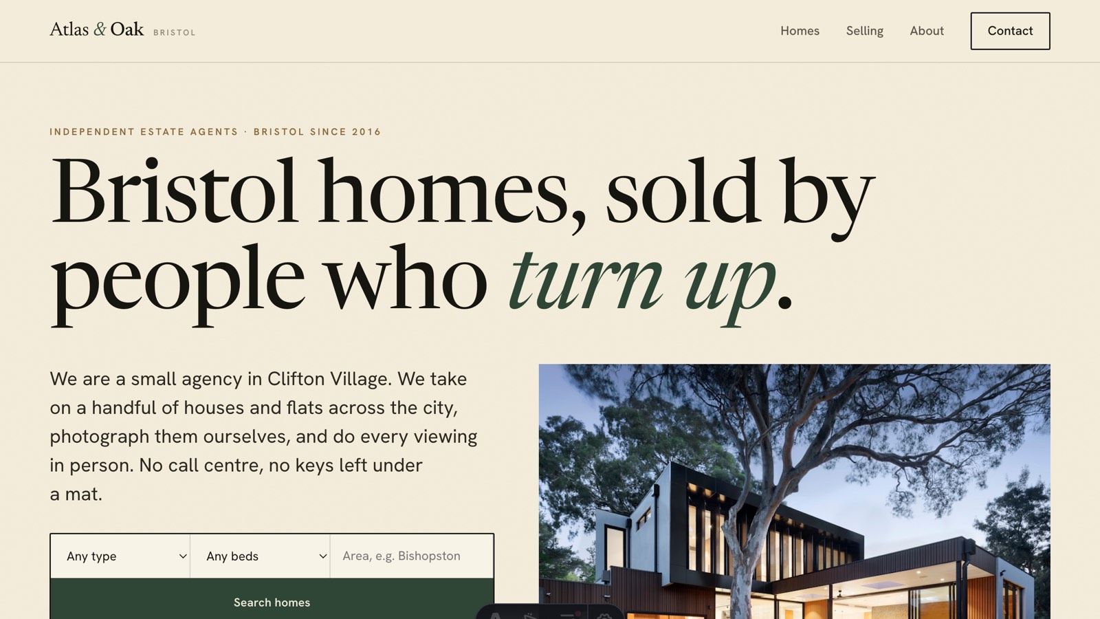 Homepage of the Atlas & Oak site